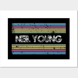 neil young vintage rainbow Posters and Art